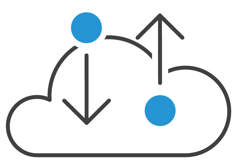 Flèches d'entrée et de sortie d'un nuage